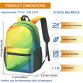thumbnail image 3 of 17 Inch Lightweight Backpack,PVC Waterproof Oxford Fabric, Ergonomically Designed, with Large Capacity, Vibrant Rainbow Print, 3 of 5
