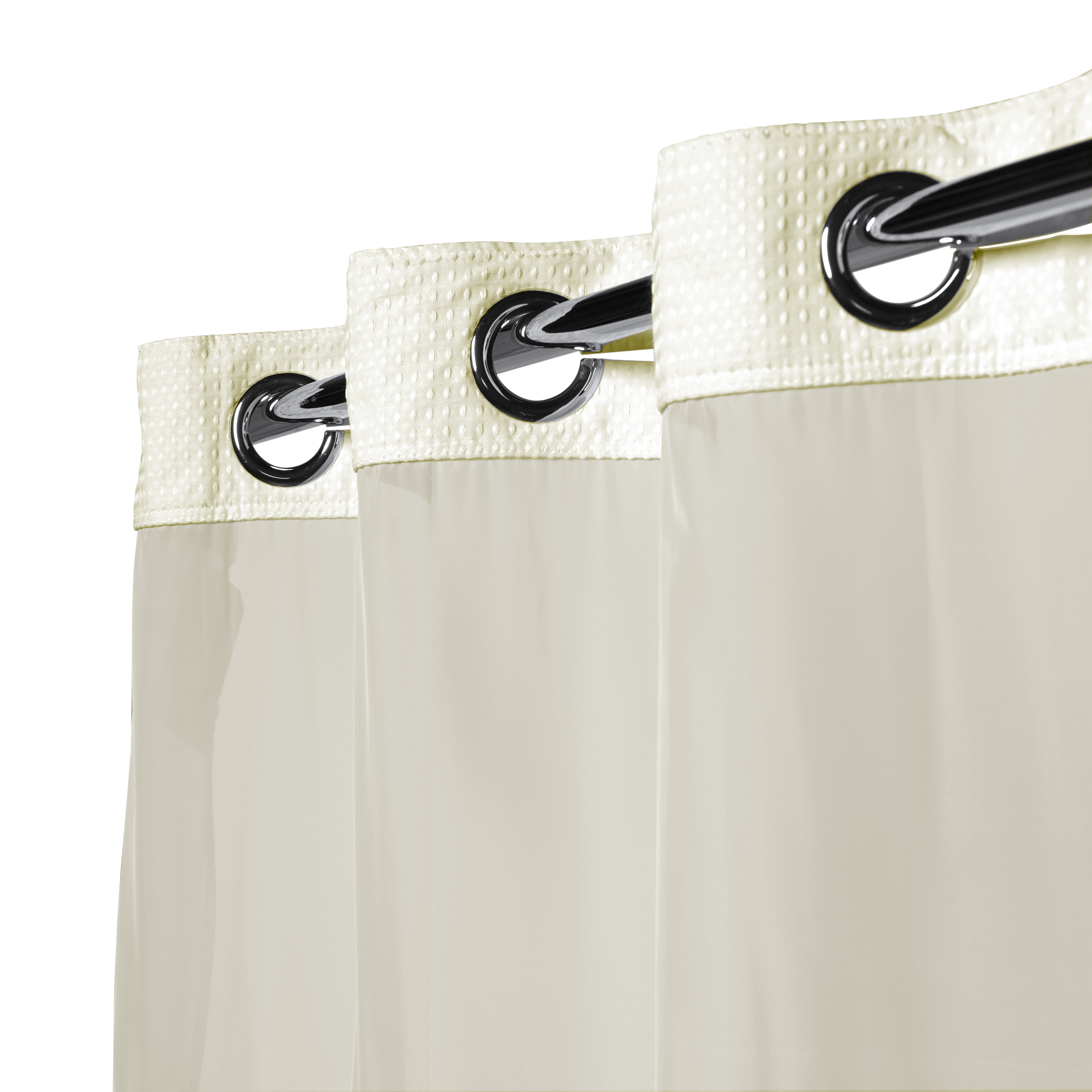 Hookless Waffle Shower Curtain with Fabric Liner, 71 x 74 in, Cream