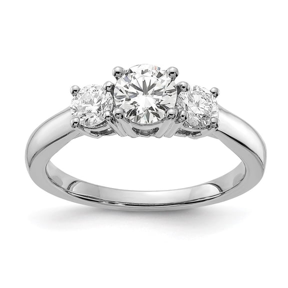 Auriga 14k White Gold 1 carat Lab Grown Diamond VS/SI G Round 3 Stone Engagement Ring Size 7
