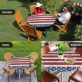 thumbnail image 4 of 4th of July Round Tablecloth for 36-44 Inch Tables, Fitted Table Cover with Elastic Edge, Independence Day Blue Star Red Stripe Waterproof Outdoor Table Cloth Protector for Patio Garden Dinner Picnic, 4 of 9