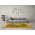 thumbnail image 3 of Ahgly Company Indoor Square Medallion Yellow Traditional Area Rugs, 3' Square, 3 of 4