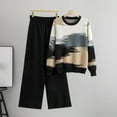 thumbnail image 2 of Wensltd Lounge Sets for Women Fall Winter 2 Piece Outfits Pullover Tops Wide Leg Pants, 2 of 6