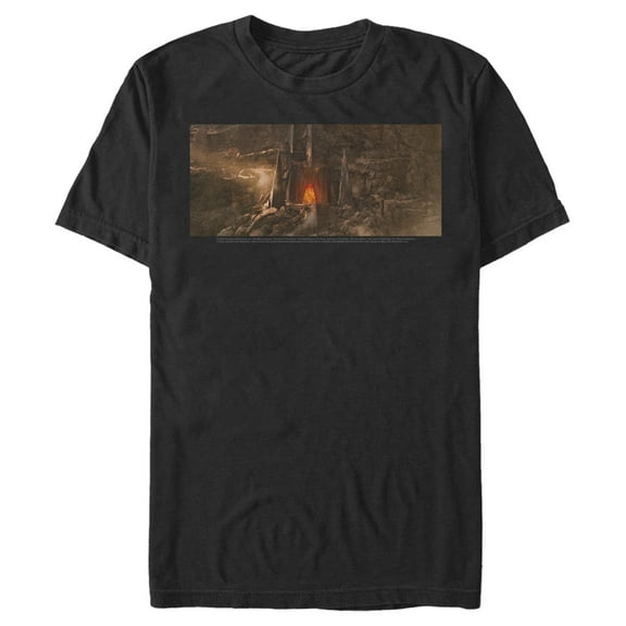 Men's The Lord of the Rings Fellowship of the Ring Entrance to Mount Doom  Graphic Tee Black Medium