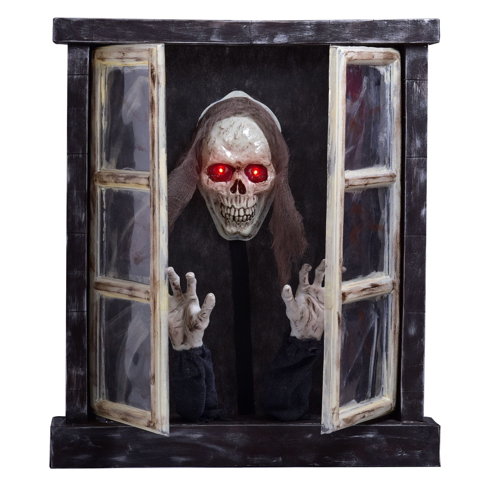 Skeleton Glow in the Dark Crow Bones Life Size Horror Statue Halloween Prop Gag 