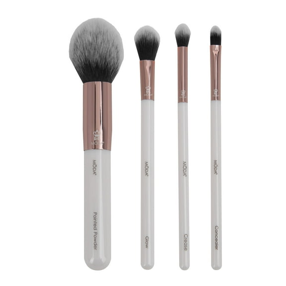 Moda Brush Studio Finishing White 4pc Face Makeup Brush Set