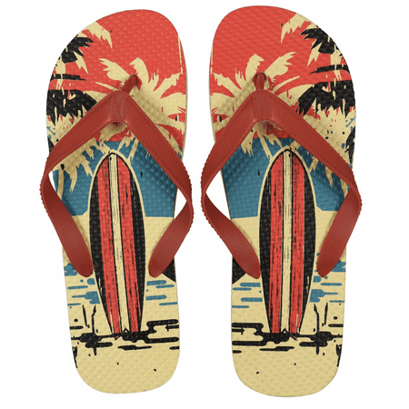 

Men s Juncture Venice Beach Rubber Flip-Flops - Red/Yellow [Size S 6/7]