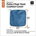 thumbnail image 4 of Classic Accessories Ravenna Water-Resistant Patio Seat Cushion Cover, 19 x 19 x 3 inch, Empire Blue, 4 of 16