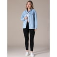 thumbnail image 7 of Unique Bargains Women's Casual Denim Jacket with Oversized Pockets XL Light Blue, 7 of 7