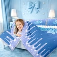 thumbnail image 4 of meiyoeat Glitter Print Cream Monogram J 7-Piece Twin Bedding,Coquette Bow Initial Art Bedding Comforter Set For Girl,Colorful Stars Reversible, 4 of 7