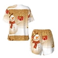 thumbnail image 5 of Picia Christmas Snowman Gift Pajamas Sets for Women Soft Short-Sleeved Pjs with Lounge Shorts Two Piece Sleepwear-Medium, 5 of 9
