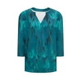 thumbnail image 4 of Mgmyaa Blouses for Women Casual 3/4 Length Sleeve V-Neck Tops Trendy Summer Comfort Colors Tshirt, 4 of 5