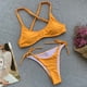 thumbnail image 4 of Traje de baño de bikini para mujer Traje de baño cómodo Traje de baño para mujer sin espalda Color sólido OAVQHLG3B Store lin121212, 4 of 4