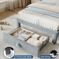 thumbnail image 3 of Kojooin Upholstered Kids Bed Frame, Toddler Platform Bed with Headboard and Storage Drawer, No Box Spring Needed, 3 of 7