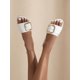 thumbnail image 4 of Women Apricot Buckle Detail Flat Slide Sandals, Fashionable Open Toe Mules For Daily, 4 of 4
