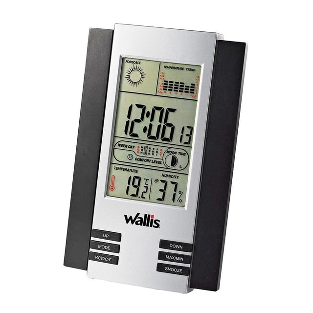 Estación Climatológica Reloj/Calendario/Alarma Plata Wallis Wallis TD270305