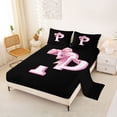 thumbnail image 2 of Erosebridal Aesthetic Coquette Bowknot Full Size Sheets For Girls,Personalized Letter P Kids Bed Sheets 4 Pieces, 2 of 6