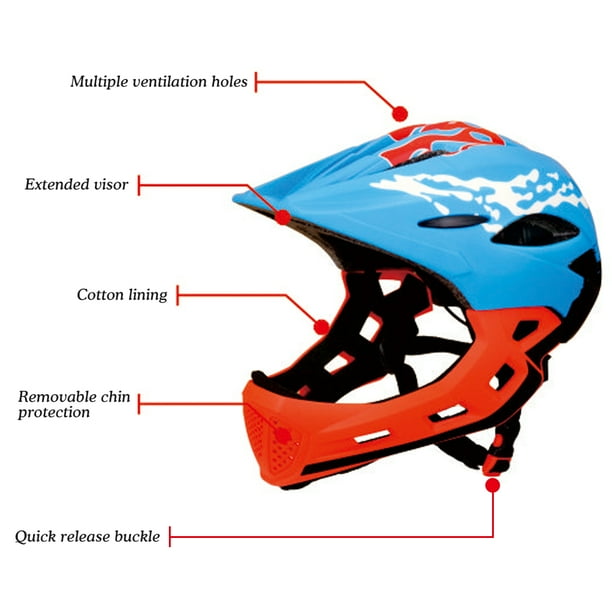 Children Bike Helmet Adjustable Detachable Full Face Helmet For Kids Outdoor Balance Car Cycling Skateboard Age 3 12 Year Old Walmart Com Walmart Com