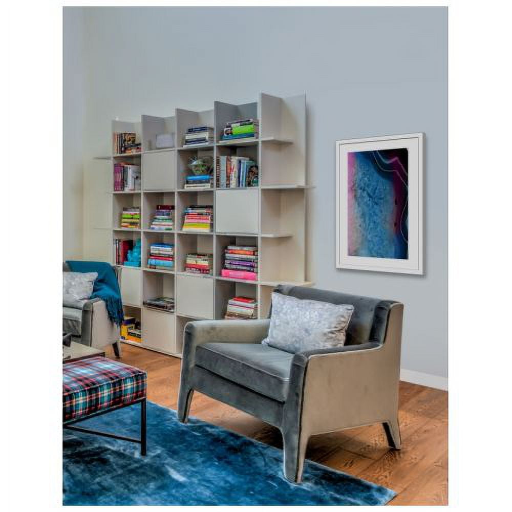 "Blue Crystal Structure" Framed Painting Print