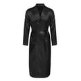 thumbnail image 2 of Mens Silk Robe Men Bathrobes Kimono Cotton Robe Thin, Solid Color, Plus Size, Cardigan Black Black Robe, 2 of 4