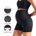 thumbnail image 3 of High Waisted Maternity Shorts Seamless Exposure Belly Support Pregnancy Yoga Leggings Stretchable Base Layer Pants, 3 of 5