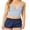 Dark Blue, variant on Women Y2k Side Striped Shorts Elastic Wide Leg Sweat Shorts Casual Sports Shorts Workout Joggers