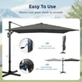 thumbnail image 7 of Alpha Joy 12x9ft Outdoor Patio Umbrella 360°Rotation Large Rectangle Offset Cantilever Double Umbrella with Crank Handle & 6 Tilt, Charcoal Gray, 7 of 7