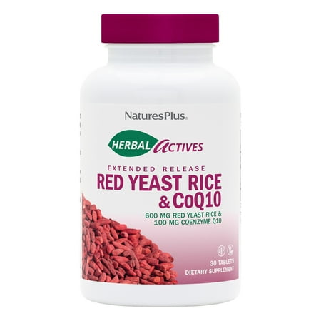 Nature's Plus Herbal Actives Red Yeast Rice 600 mg/CoQ10 100 mg Extended Release Tablets 30 Tablet