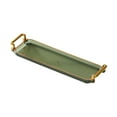 thumbnail image 2 of Bandeja rectangular para servir con asas, bandeja para tazas, té, postres y tocador. Verde, 2 of 9