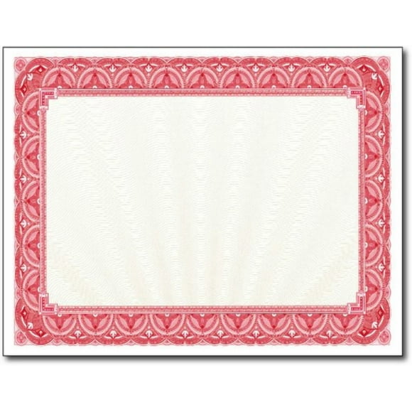 Red Border Blank Certificate Paper - Bulk 500 Pack - 8.5" x 11" Certificates for Printer Awards