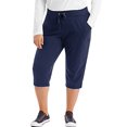 thumbnail image 2 of Just My Size Womens French Terry Capris, 2X, Navy, 2 of 2