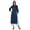 Royal Blue, variant on Bimba Mandarin Collar W/ Pintucked Neck Cotton Kurti For Women’s Indian Ethnic Straight Solid Kurta