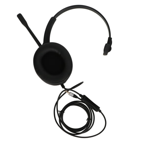 3.5mm Telephone Headset, Lightweight Single Sided Ear Headphone ENC Noise Reduction with Mic for Call Center for Office for Customer Service