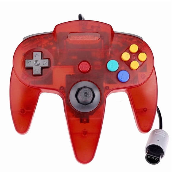 RetroFam Nintendo 64 Control N64 Joystick para Consola de Juegos N64, Rojo Transparente
