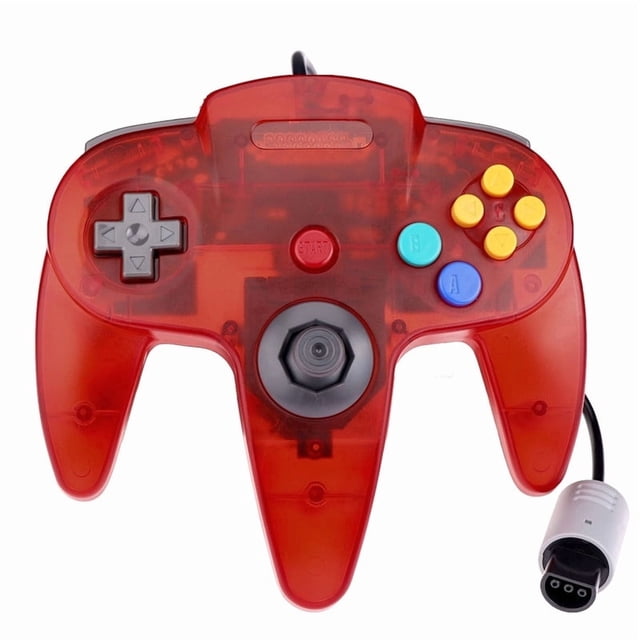 RetroFam Nintendo 64 Control N64 Joystick para Consola de Juegos N64, Rojo Transparente