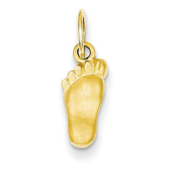 Finest Gold 14K Yellow Gold Diamond-Cut Foot Charm