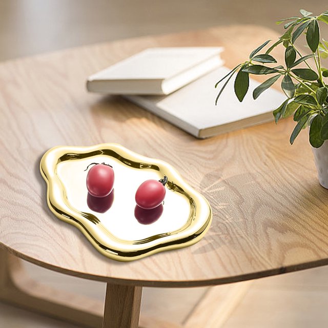 Women's Ceramic Jewelry Tray Jewelry Tray Jewelry Tray Irregular Cloud Shaped Ceramic Tray Watch Key Tray Ring Tray Suitable For Day/Christmas/Thanksgiving Winter Table Centerpiece Tray for Coffee
