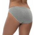 thumbnail image 7 of Felina Womens 6 Pack Organic Cotton Stretch Bikini (Pearl/Stone/Amber/Slate/Stone/Slate, Medium), 7 of 7