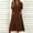 Brown plus size boho dress a1, variant on Women Plus Size Summer V Neck Short Sleeve Boho Flowy Pleated Smocked Midi Casual Dress for Vacation Beach, Yellow L