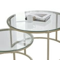 thumbnail image 4 of Modern Round Nesting Coffee Table Set with 31.5 inch Tempering Glass Top and Golden Metal Legs Stacking Side Tea Table for Living Room, 4 of 8