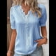 thumbnail image 5 of Blusa Elegante de Encaje con Cuello en V y Corta para Mujer Azul 4XL, 5 of 8