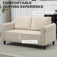 thumbnail image 4 of HOMCOM Loveseat w/ Curved Armrests, Love Seat w/ Padded Seat, Beige, 4 of 9
