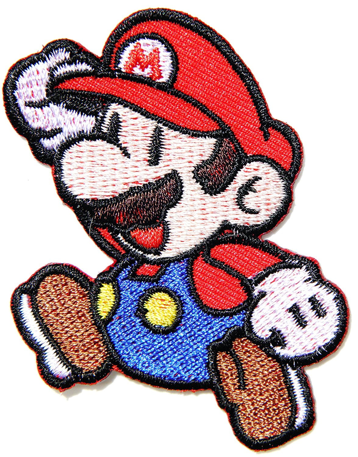 9 cm Super Mario Brothers Embroidered Iron or Sew on Badge Applique Souvenir Retro DIY Costume World Kart All Stars Snes Mario Patch