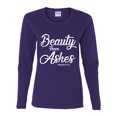 thumbnail image 2 of Wild Bobby Beauty From Ashes Isaiah 61:3 Inspirational/Christian Women Graphic Long Sleeve Tee, Purple, Medium, 2 of 5