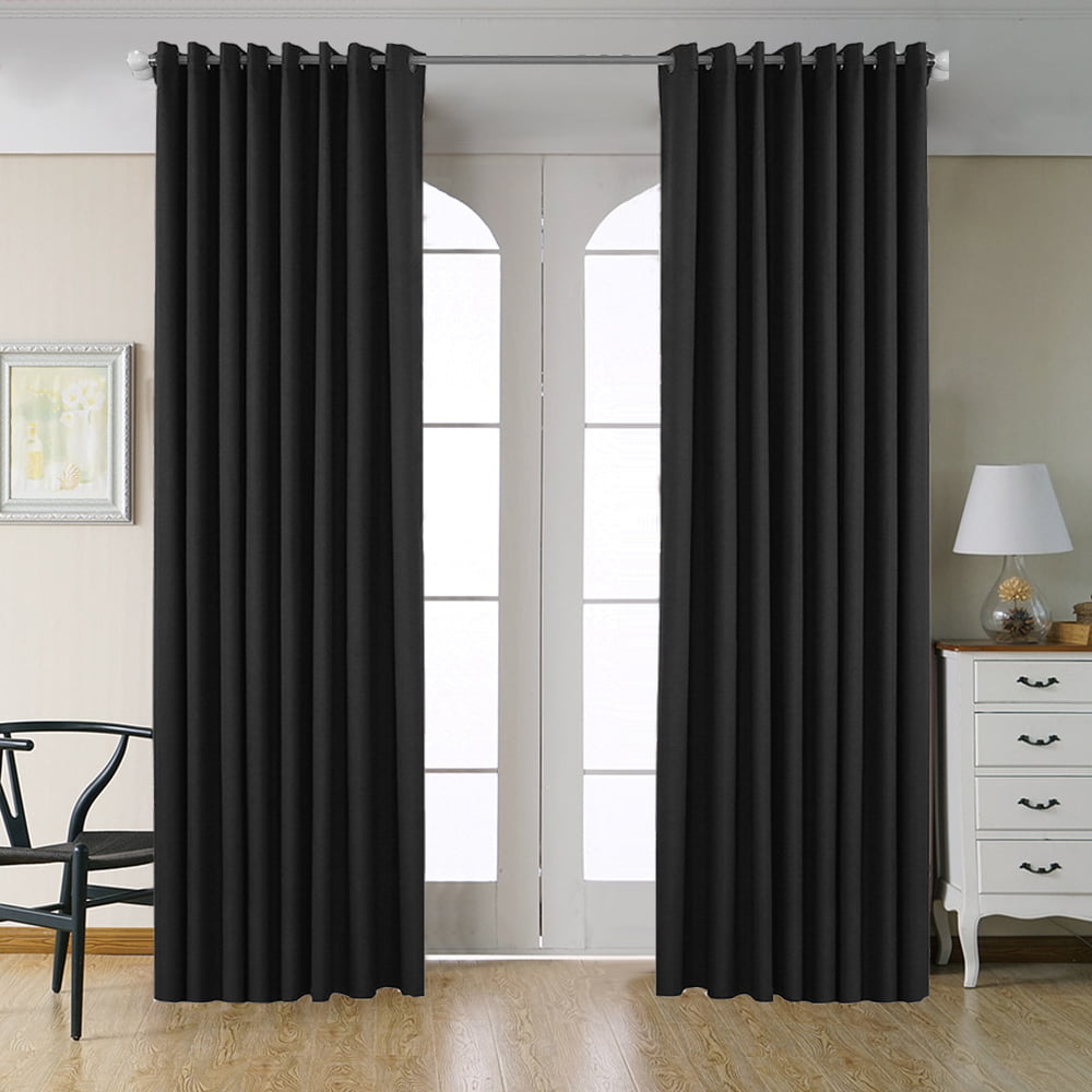 Willkey 1 Pair of 100% Blackout Thermal Curtains for Bedroom Energy