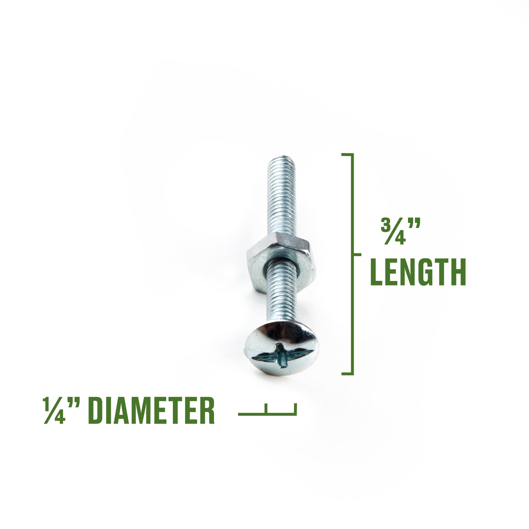 Hillman Machine Screws, 1/4-20 x 3/4", Steel, Zinc, Interior, Phillips, Silver, 7 sets