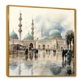 thumbnail image 2 of Designart "White and Blue Mosque of Islam Prophet’s II" Spiritual Framed Wall Art - Global White Islam Hallway Framed Wall Art Decor, 2 of 6