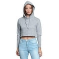 thumbnail image 3 of G-Style USA Women's Long Sleeved Crop Top Hoodie LH13118 - Heather Gray -Large, 3 of 8