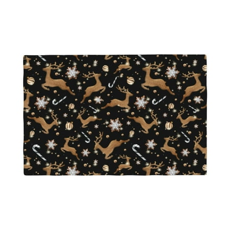 

Placemats Set of 4 Christmas Cookie Reindeer Heat Resistant Non - Slip Place mats Waterproof table mat for Kitchen Dining-4片装