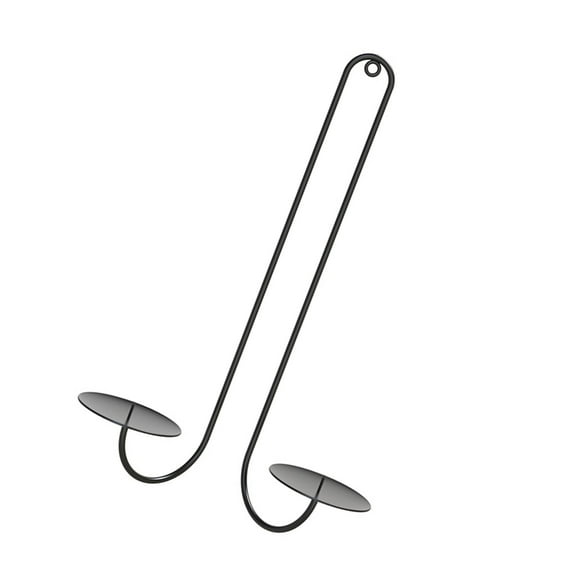 Jesscasday Black Candle Holder Wall Mounted Double Armed Iron Wall Hanging Candle Sconces