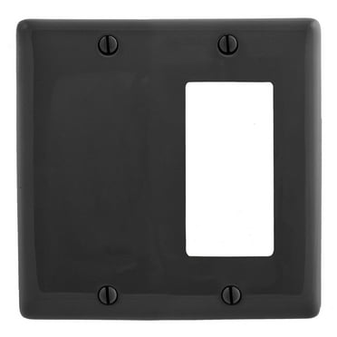 Hubbell NP1326BK Black Decorator/GFCI/Rocker Blank Cover Switchplate Wallplate